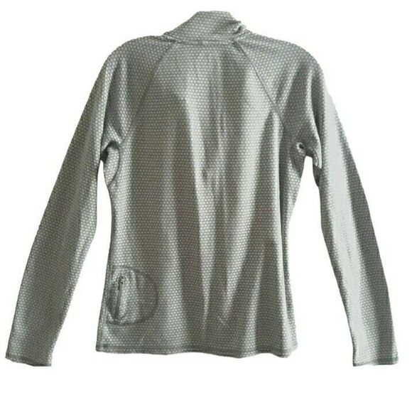 Eddie Bauer Sweater Jacket Womens Large Gray 1/4 Zip Reflector Honeycomb Long - Picture 2 of 10